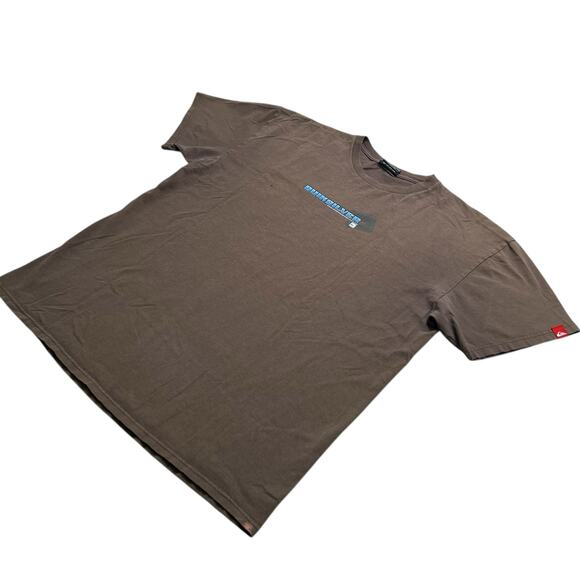 Y2K Quiksilver T Shirt Men XL short sleeve Brown Skate Surf Outdoors Baggy - Picture 11 of 12